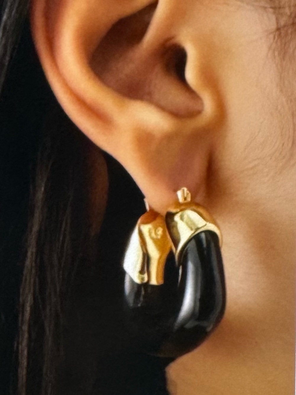 Lizzie Fortunato Organic Hoops Black Earrings